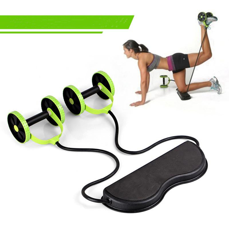 Multi-Function Ab Wheel and Double Wheel Resistance Trainer
