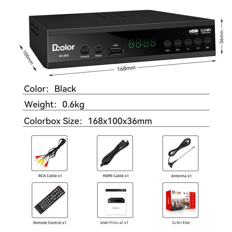 Colombia Panama TDT DVB-T2 H.264 Set-Top Box