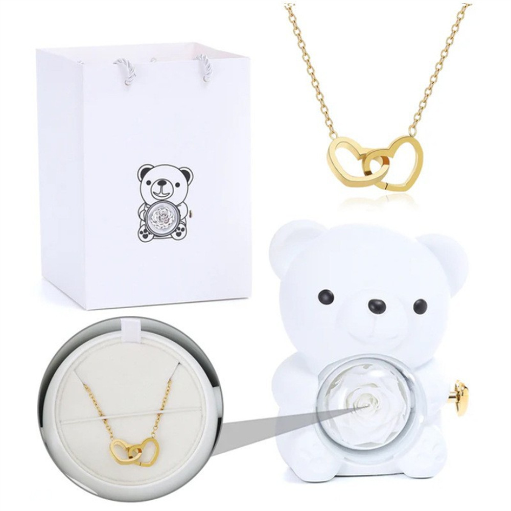 Double Heart Necklace Set
