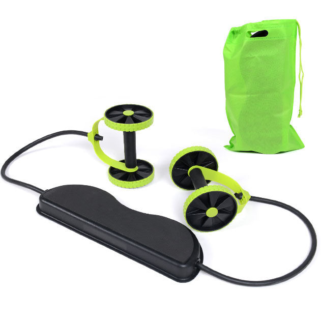 Multi-Function Ab Wheel and Double Wheel Resistance Trainer